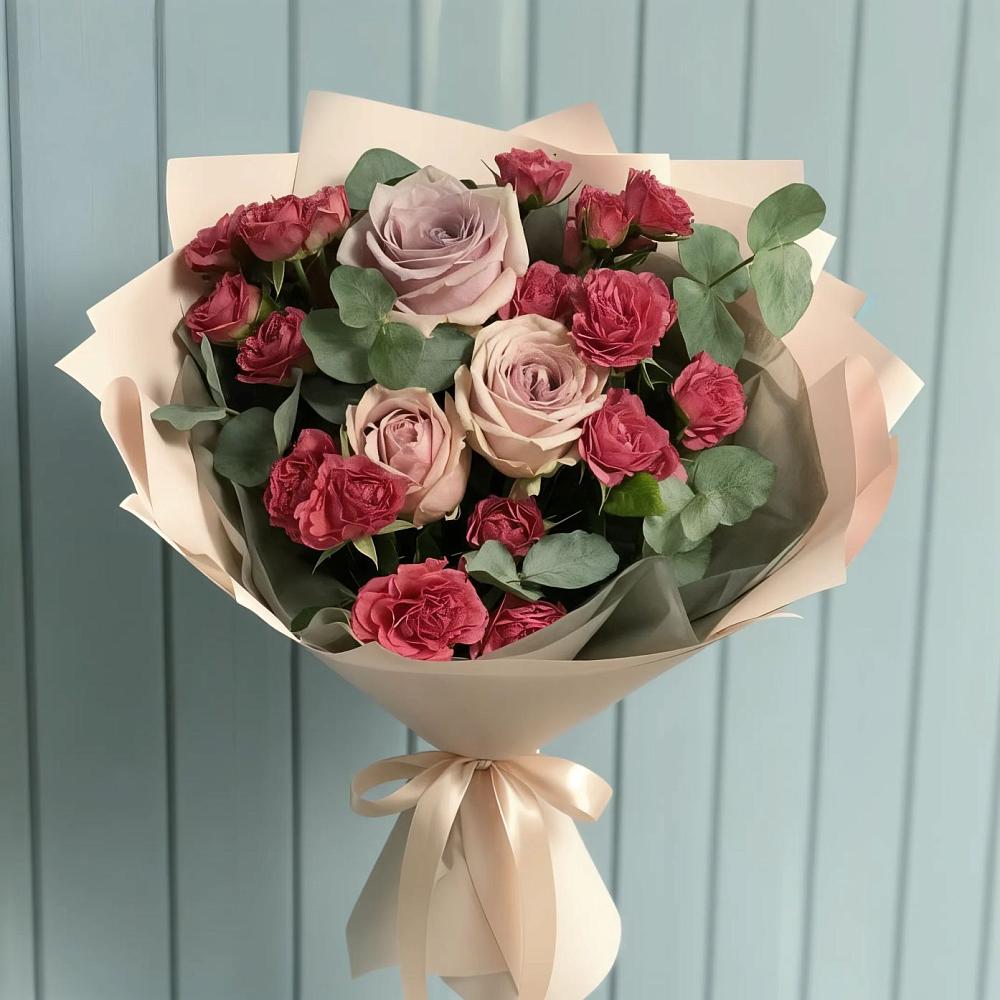 Букет цветов из: Гвоздики и Розы в Зуевке