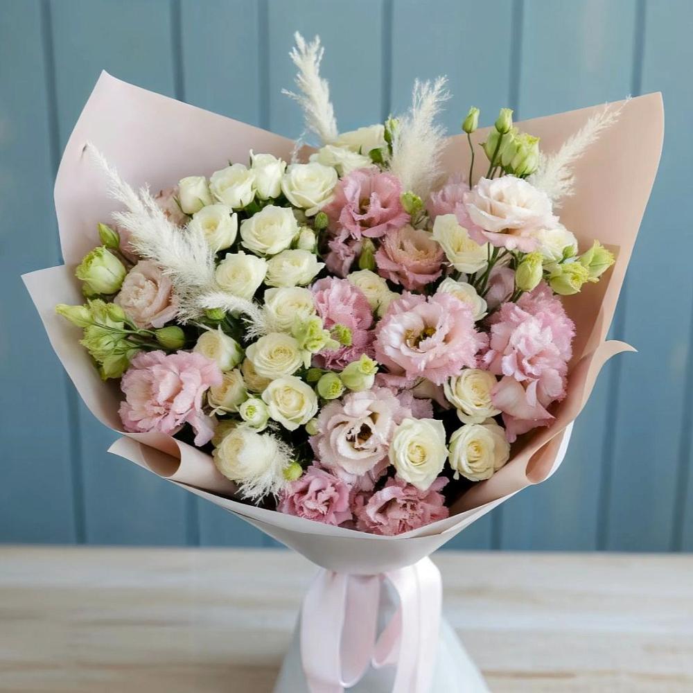 Букет цветов из: Альстромерии и Розы в Зуевке