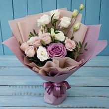 Букет цветов из:  Розы и Лизиантусы в Зуевке