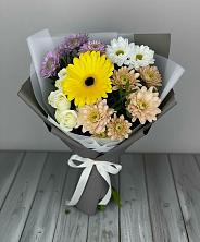 Букет цветов из:  Розы, Герберы и Хризантемы в Зуевке