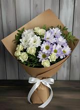 Букет цветов из:  Хризантемы и Розы в Зуевке