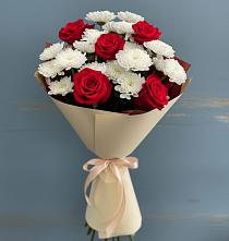 Букет цветов из:  Розы и Хризантемы #REPLACE_PRED# Зуевке