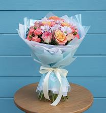 Букет цветов из:  Хризантемы и Розы в Зуевке