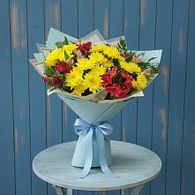 Букет цветов из:  Альстромерии и Хризантемы в Зуевке