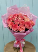 Букет 15 Розовых роз Равель в Зуевке